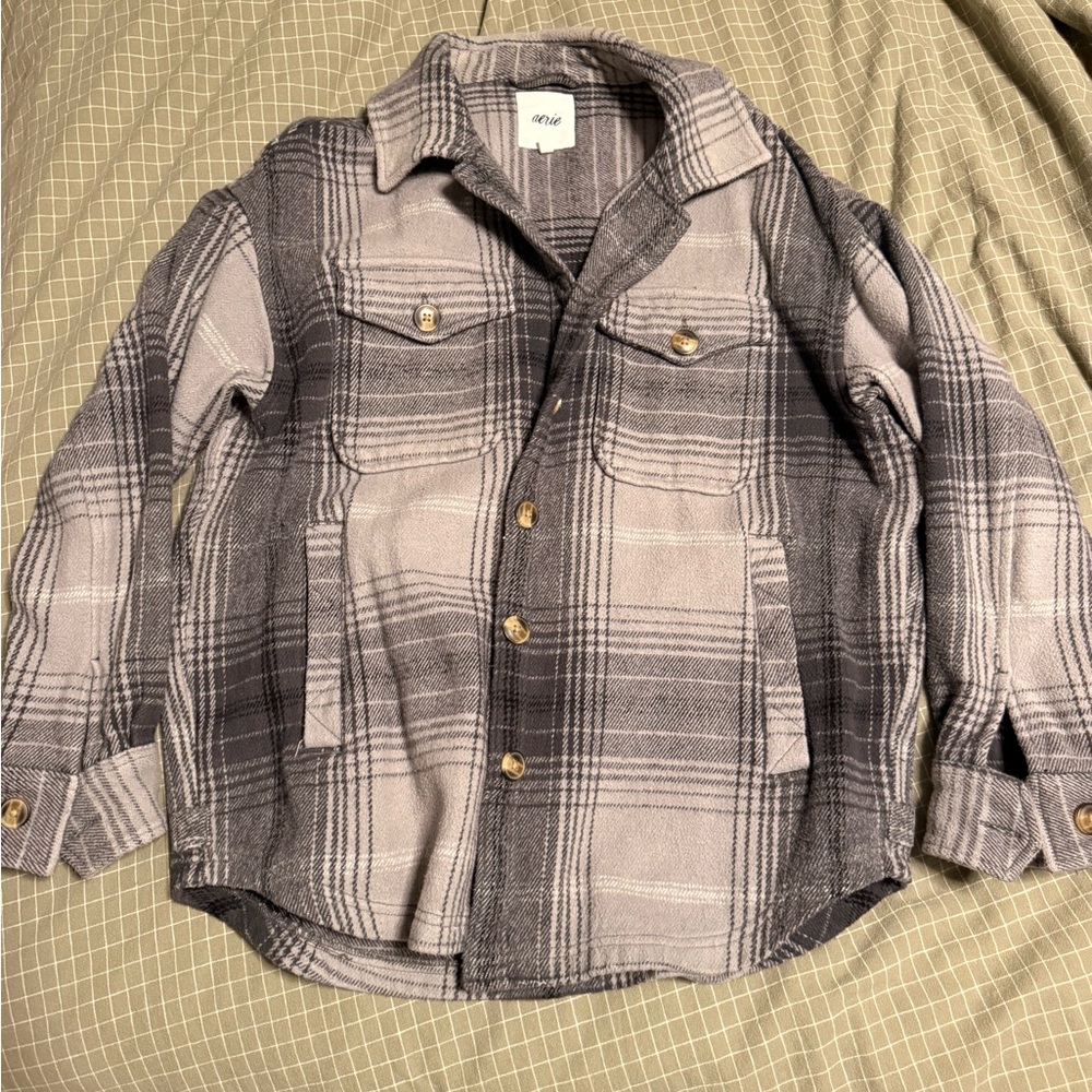 Aerie Plaid Button-Up Jacket